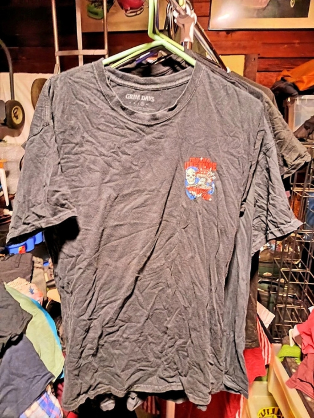 Grim Days Trip of a Lifetime T-Shirt Graphic Short Sleeve Tee in Gray